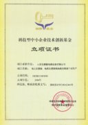 科技型中小企业技术创新基金立项证书